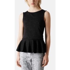Top Shop Black Peplum Sleeveless Top